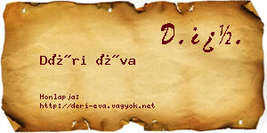 Déri Éva névjegykártya